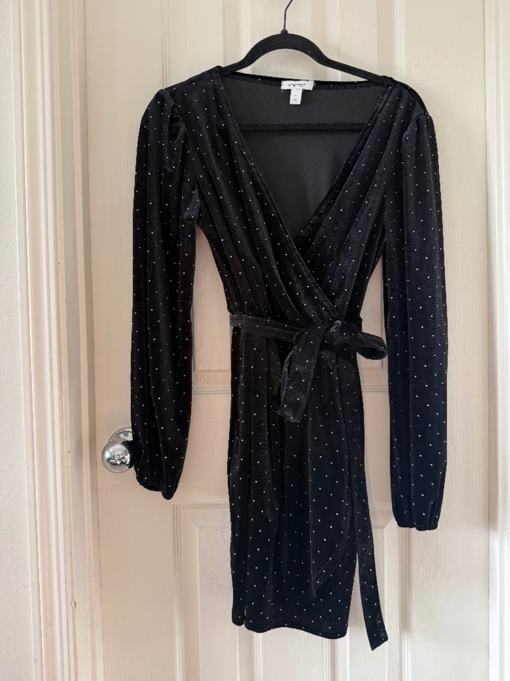 Black velvet wrap dress